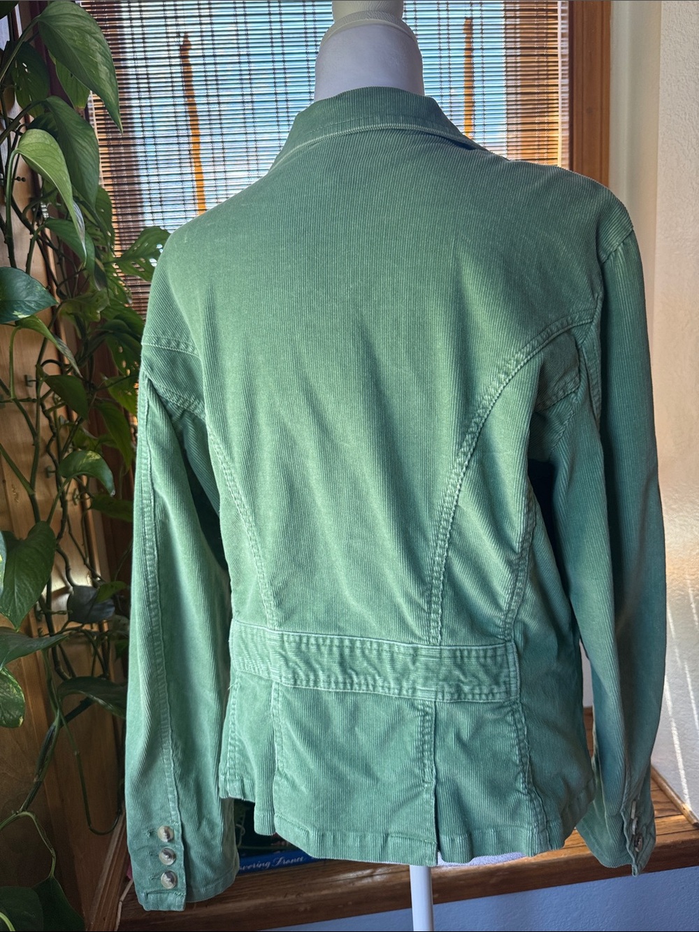 SZ Large St. John’s Bay Sage Green Blazer Corduroy button up Jacket - Picture 4 of 7